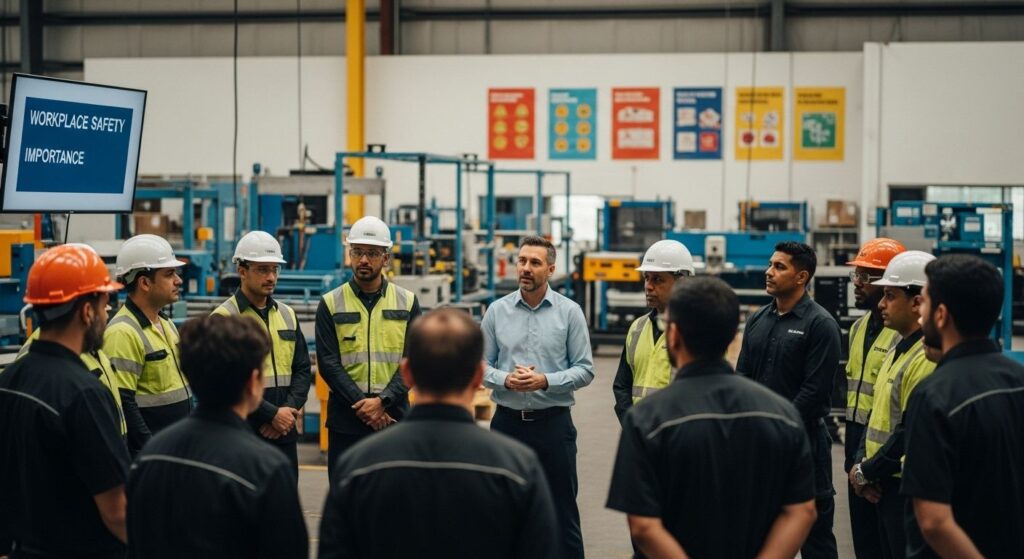 workplace safety team briefing