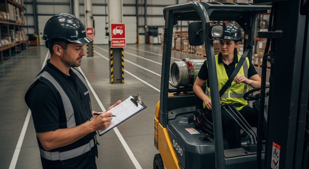 forklift safety, warehouse inspection