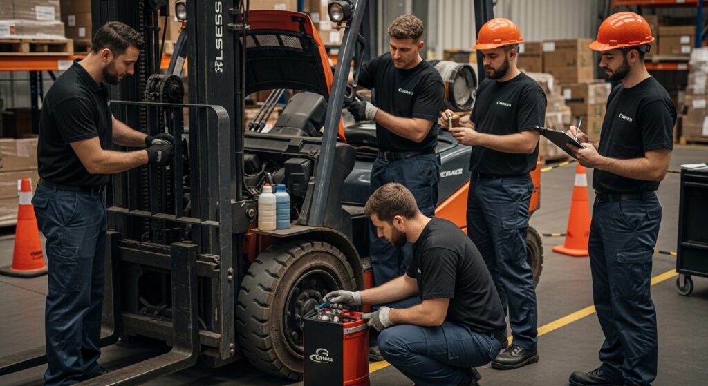 forklift maintenance, safety checklist, warehouse inspection