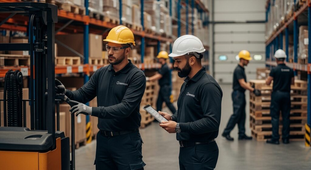 forklift operator skills, warehouse teamwork, forklift safety