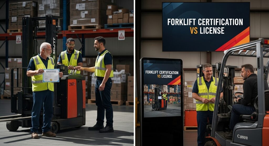 forklift certification vs license