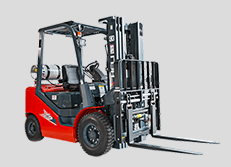 individual red forklift