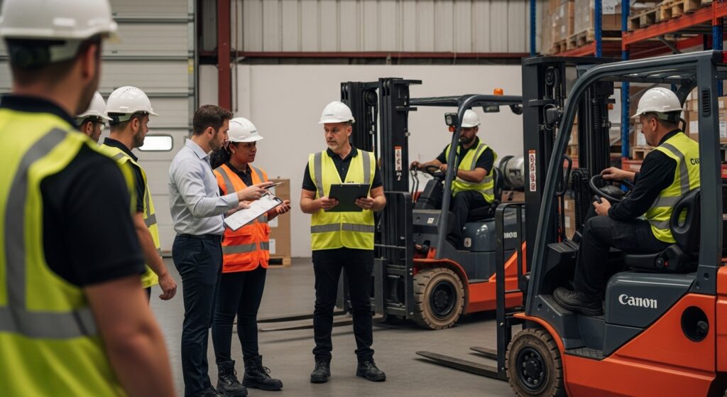 forklift training, safety checklist, warehouse