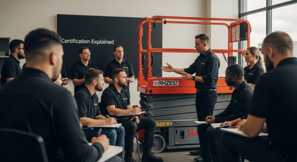 scissor lift training, certification, human interaction