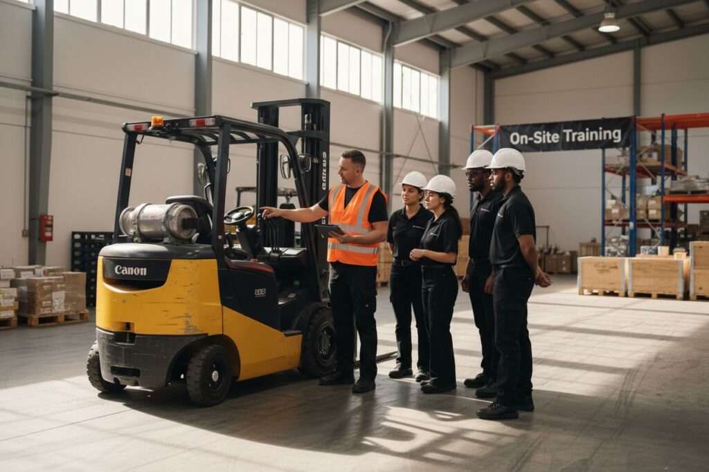 on-site forklift training warehouse