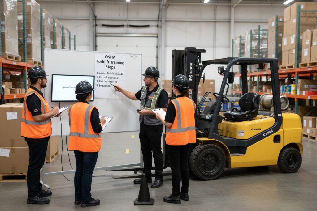 OSHA forklift training steps