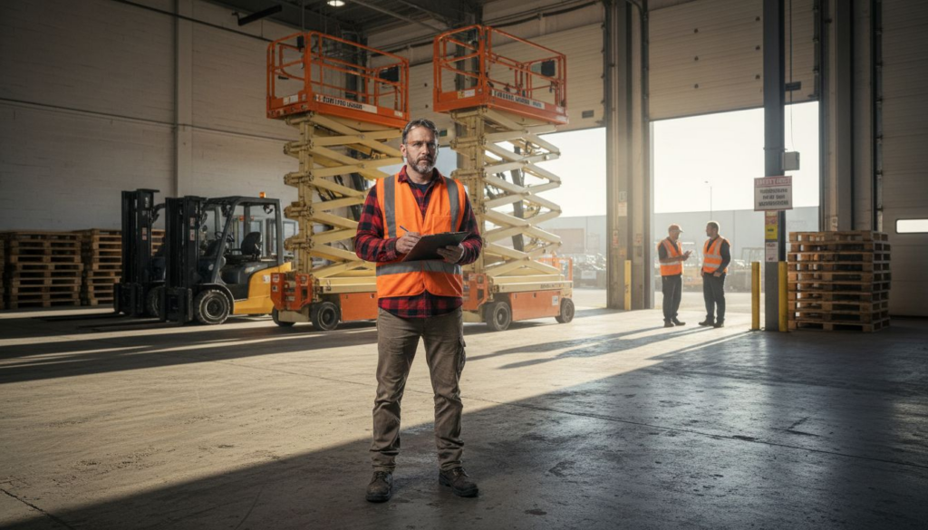 Supervisor with forklifts and scissor lifts certification