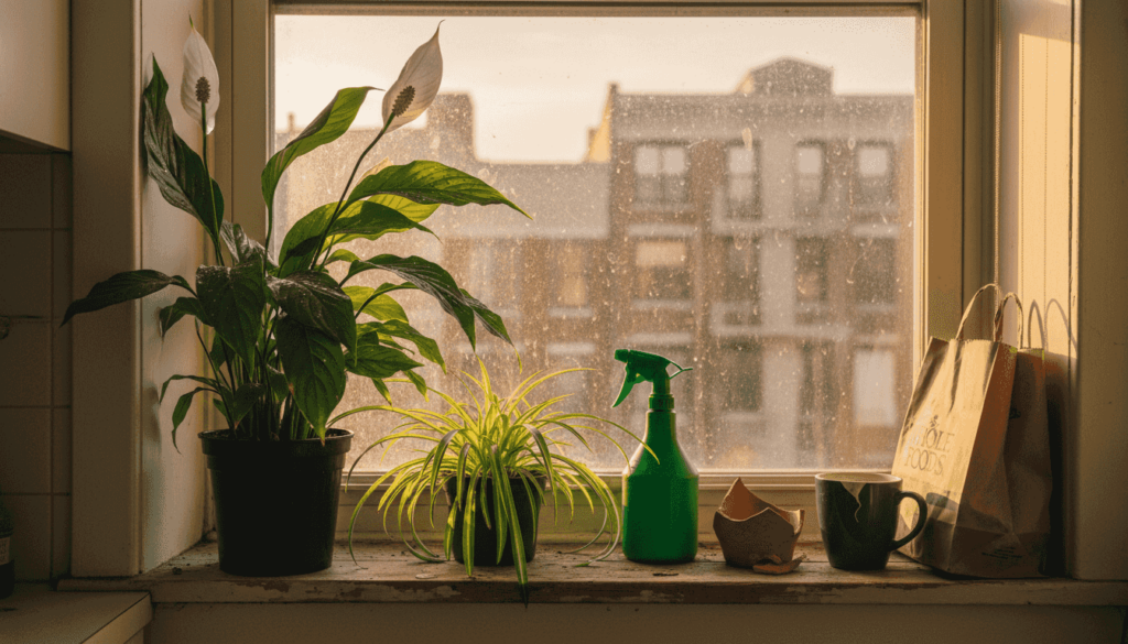 Forklift operator maneuvers in warehouse with safety gear