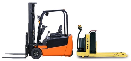 orange and yellow forklift